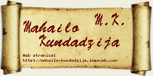 Mahailo Kundadžija vizit kartica